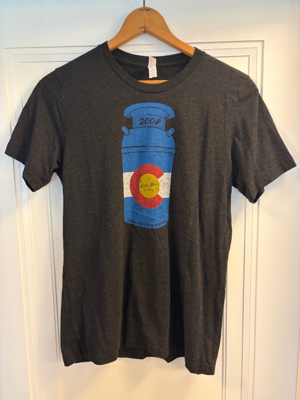 Little Man Ice Cream Denver Colorado Graphic T Shirt Men's M Charcoal Gray
